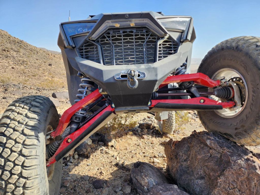 Polaris Pro R Boxed High Clearance Lower A-Arms - Durable boxed lower A-arm kit designed for Polaris Pro R vehicles, providing increased ground clearance and off-road capability.