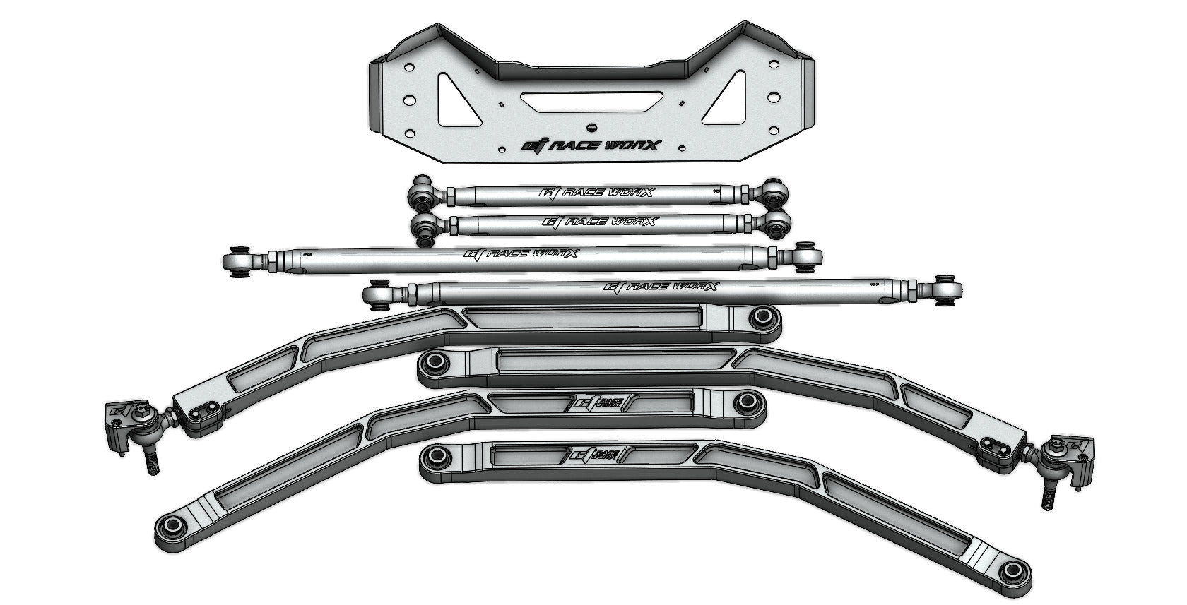 Maverick R Pro Rock High Clearance Billet Radius Rod Kit CT Race