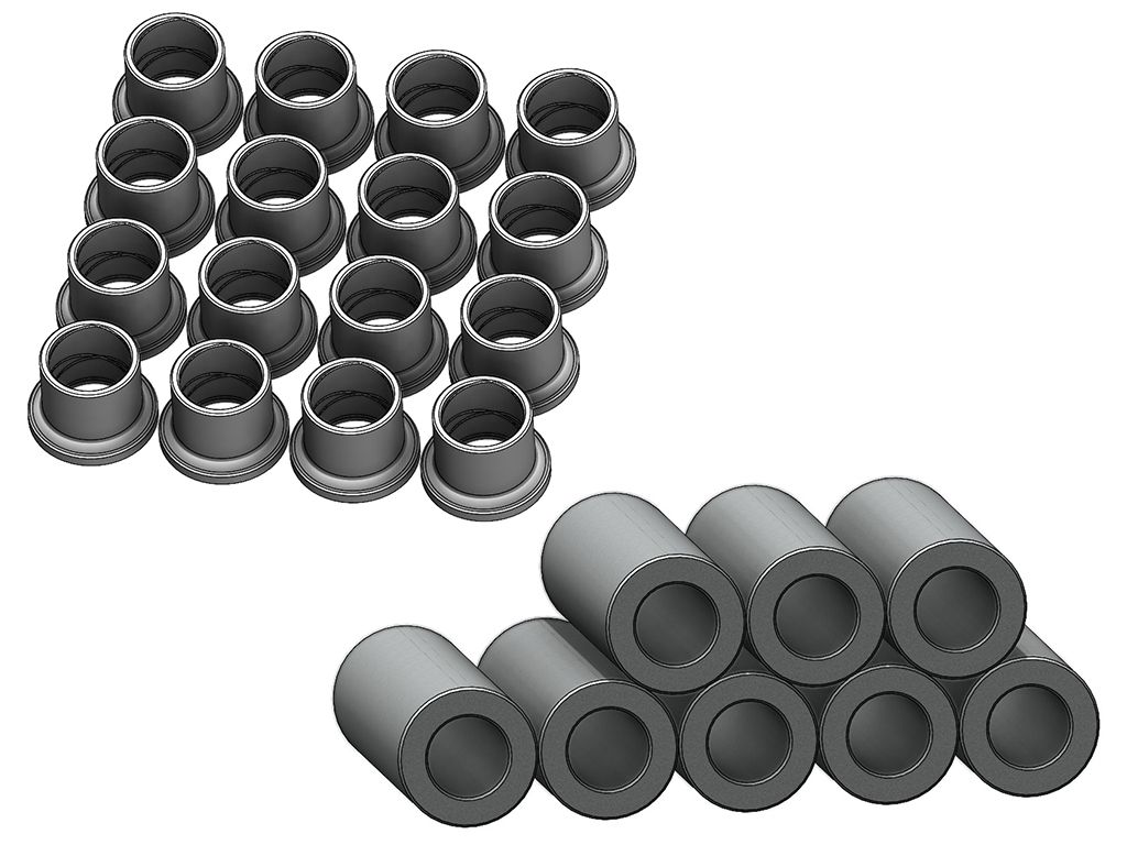 Maverick X3 Front A-Arm Bushing Pins and Bushings, Full Set - Complete set of front A-arm bushing pins and bushings for Can-Am Maverick X3, ensuring reliable suspension performance and durability.